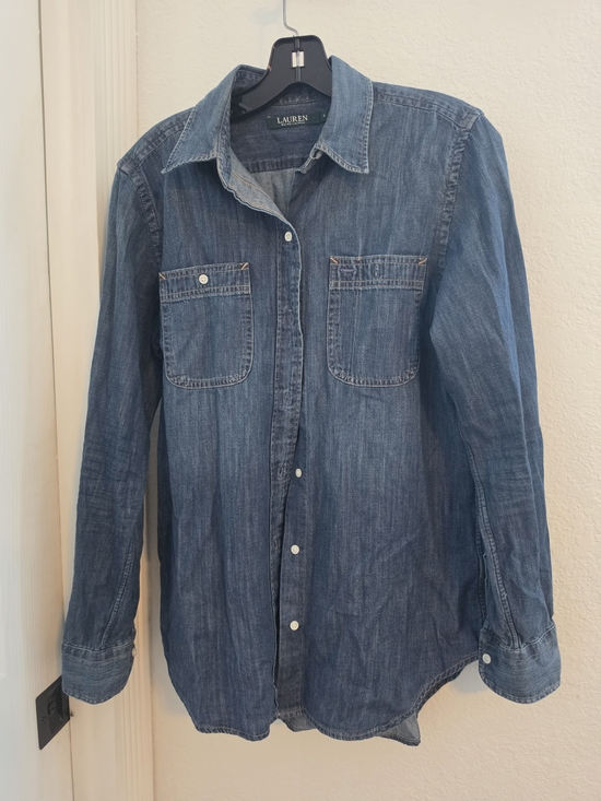 Ralph Lauren Tops - Ralph Lauren Women's Denim Button-Down Shirt - Blue